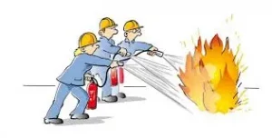 bd humoristique illustrant des pompiers industriels